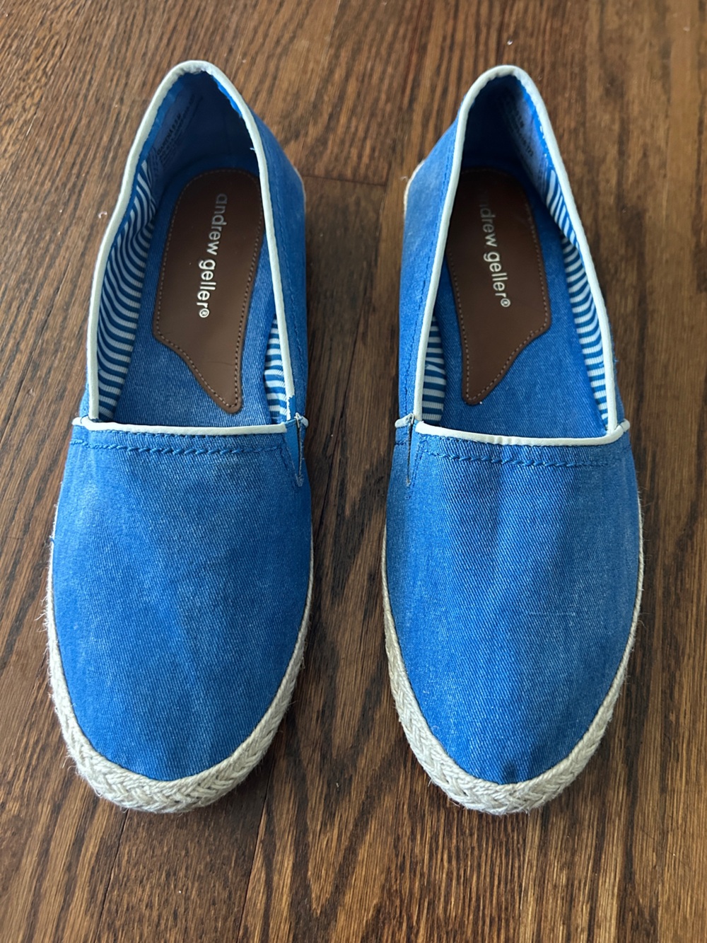 Andrew Geller Gerena Blue Slip-On Espadrilles